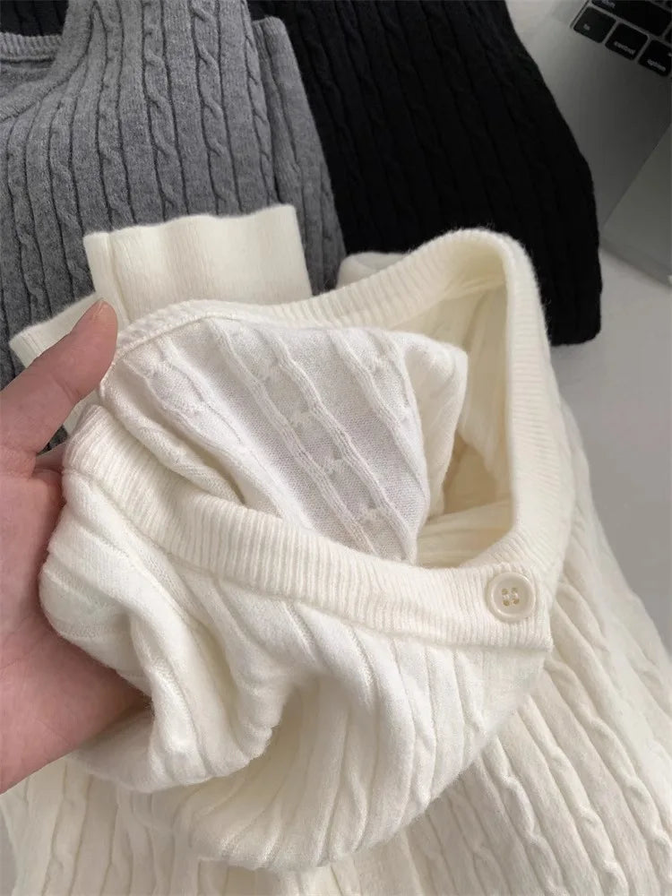 Cardigan Single Breasted Casual Knitted